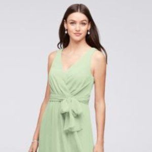 David's Bridal Ruffle-Trim Chiffon Faux-Wrap Bride